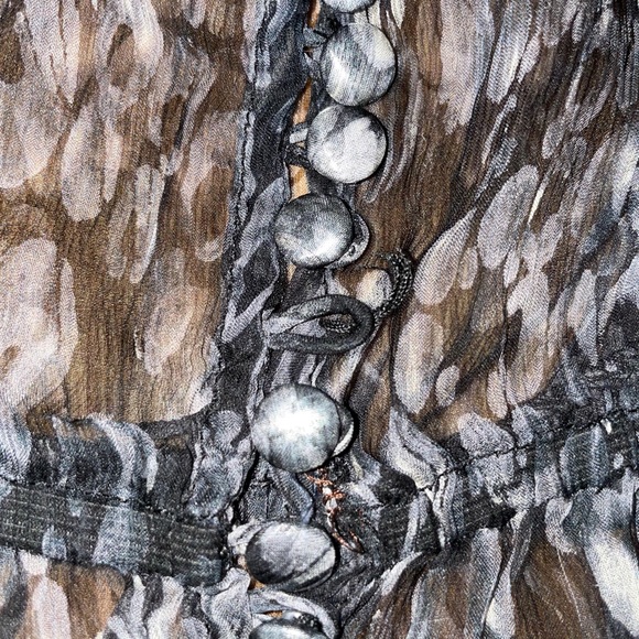 Gibson Grey patterned Sheer top / blouse - Picture 4 of 5